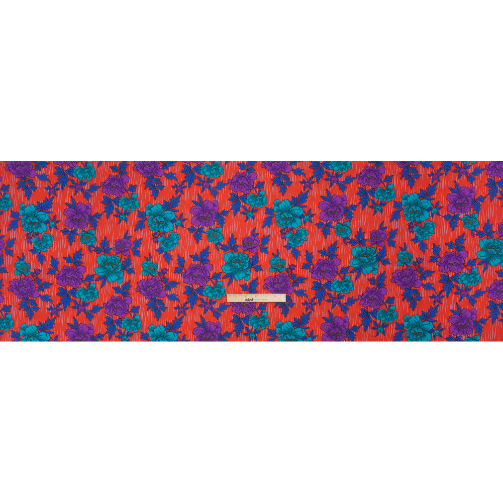 Mood Exclusive Red Through the Rain Stretch Polyester Seersucker Full