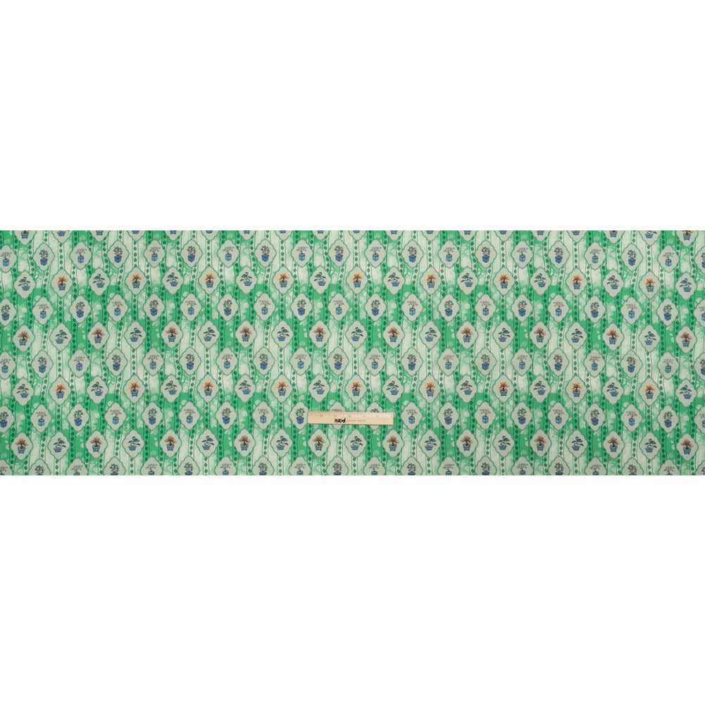 Mood Exclusive Green Peaceful Trees Stretch Polyester Seersucker Full