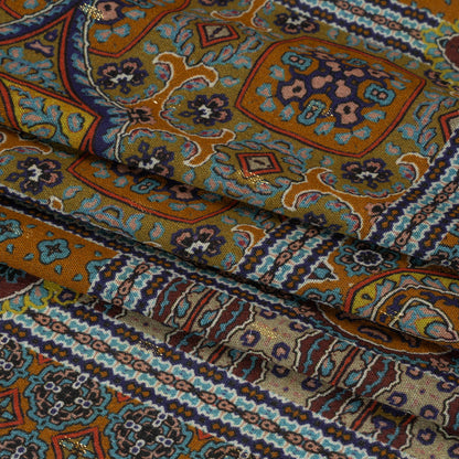 Mood Exclusive Ochre Basilica Bella Metallic Dotted Crinkled Viscose Crepe Full