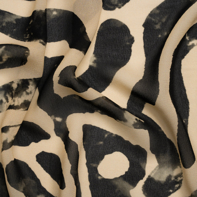 Mood Exclusive Black Mozambique Maze Viscose Georgette