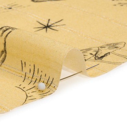 Mood Exclusive Yellow For Faustus Metallic Pinstriped Viscose Dobby Folded