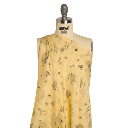 Mood Exclusive Yellow For Faustus Metallic Pinstriped Viscose Dobby Detail