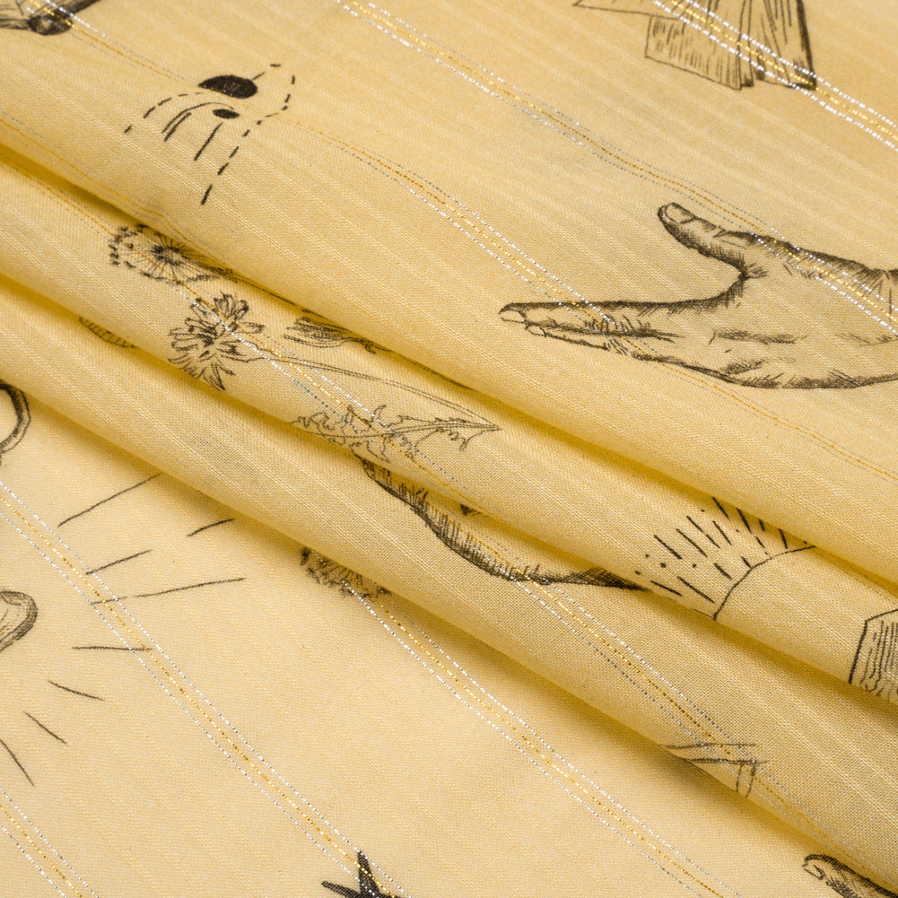Mood Exclusive Yellow For Faustus Metallic Pinstriped Viscose Dobby Full