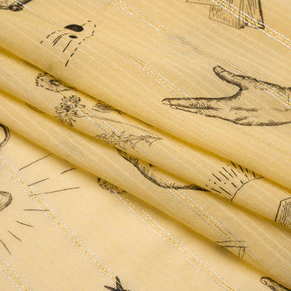 Mood Exclusive Yellow For Faustus Metallic Pinstriped Viscose Dobby Full