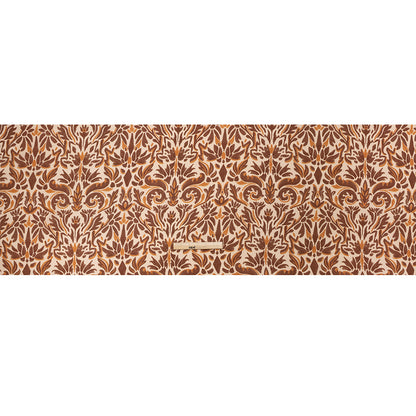 Sustainable Viscose Crepe Print - Beige, Burgundy and Orange Floral Damask - Mood Exclusive Pieces into Place Full