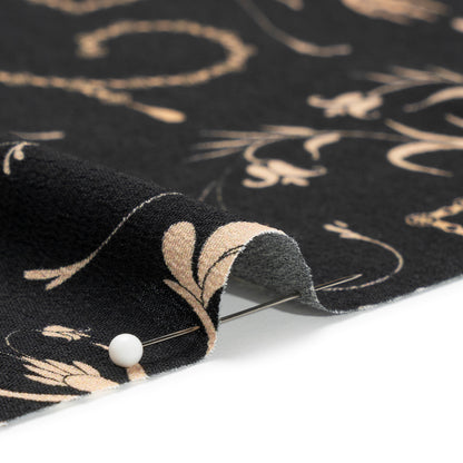 Sustainable Viscose Crepe Print - Black and Cream Flower Vases - Mood Exclusive Persephone's Treasures Detail