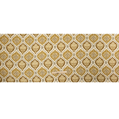 Sustainable Viscose Crepe Print - Golden Olive and Beige Floral Ogees - Mood Exclusive Salem Surroundings Full