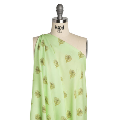 Mood Exclusive Mint Topiary Lane Viscose Crepe Detail