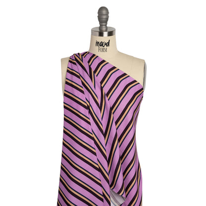 Mood Exclusive Purple Seeing Stripes Viscose Crepe Detail