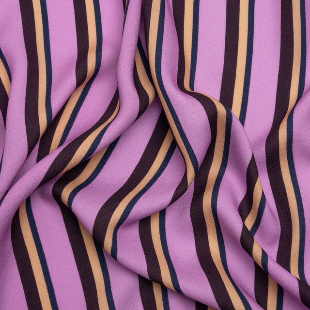 Mood Exclusive Purple Seeing Stripes Viscose Crepe