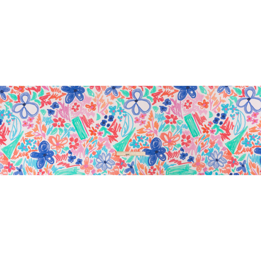 Stretch Cotton Canvas Print - Blue, Green and Pink Floral - Mood Exclusive Downright Dandy Full