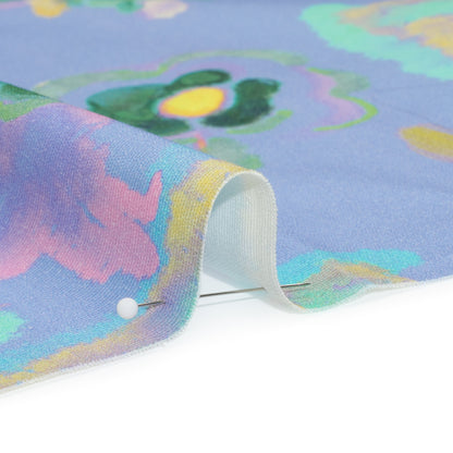 Stretch Cotton Canvas Print - Blue and Yellow Painterly Floral - Mood Exclusive Step One Detail