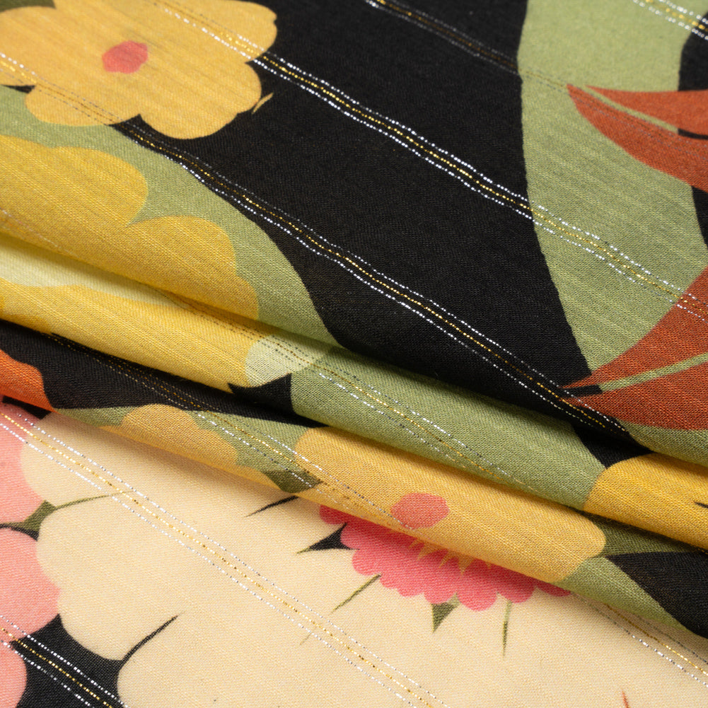 Mood Exclusive Black Park Bench Metallic Pinstriped Viscose Dobby Full