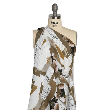 Sustainable Viscose Crepe Print - Beige Note Patchwork - Mood Exclusive Scraps of Self Drape
