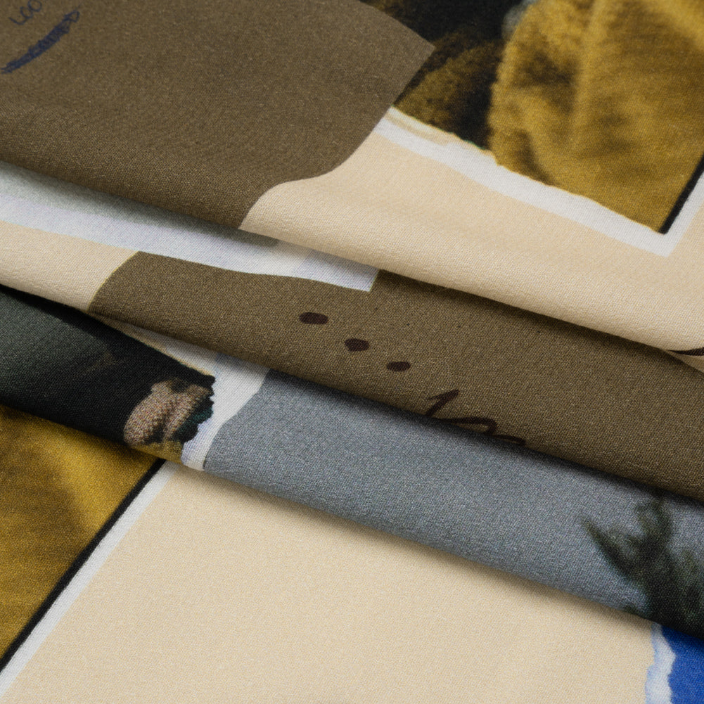 Sustainable Viscose Crepe Print - Beige Scrapbook Notes - Mood Exclusive Always Forward Full