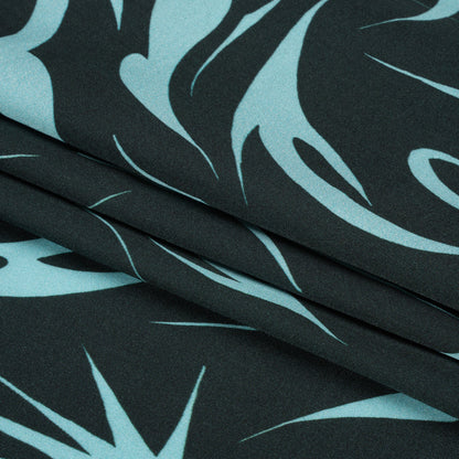Sustainable and Recycled Viscose Satin Print - Sky Blue and Navy Swirls and Stars - Mood Exclusive Vincent's Hope Full