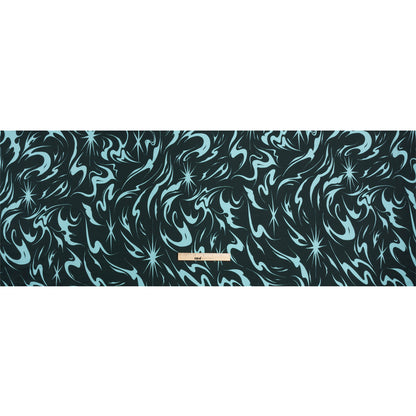 Sustainable and Recycled Viscose Satin Print - Sky Blue and Navy Swirls and Stars - Mood Exclusive Vincent's Hope Drape