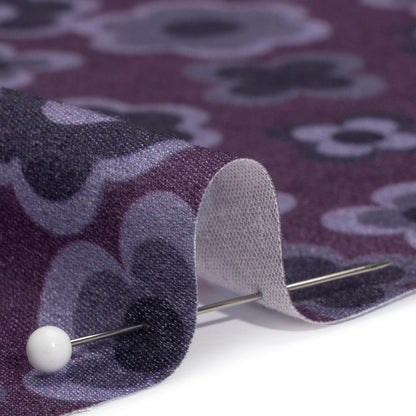Mood Exclusive Purple Daisy Train Rayon Challis Folded