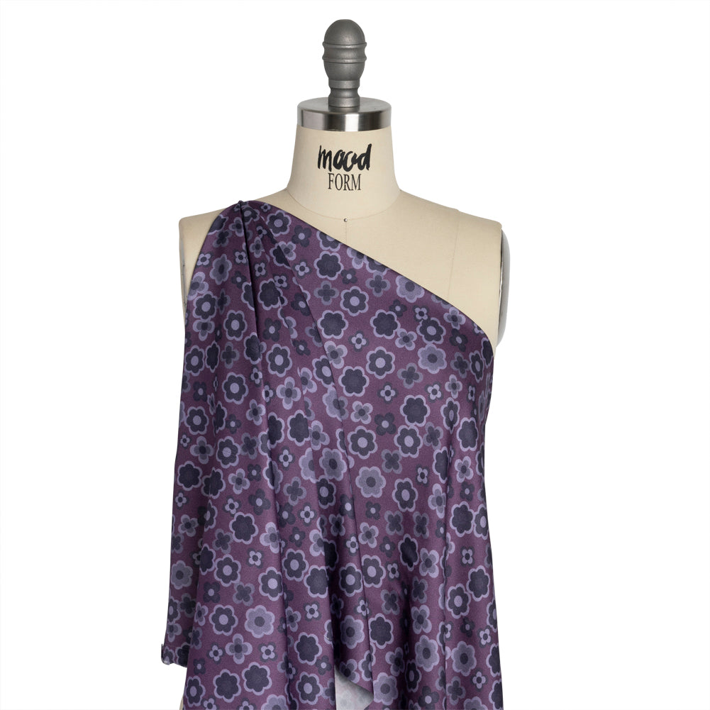 Mood Exclusive Purple Daisy Train Rayon Challis Detail