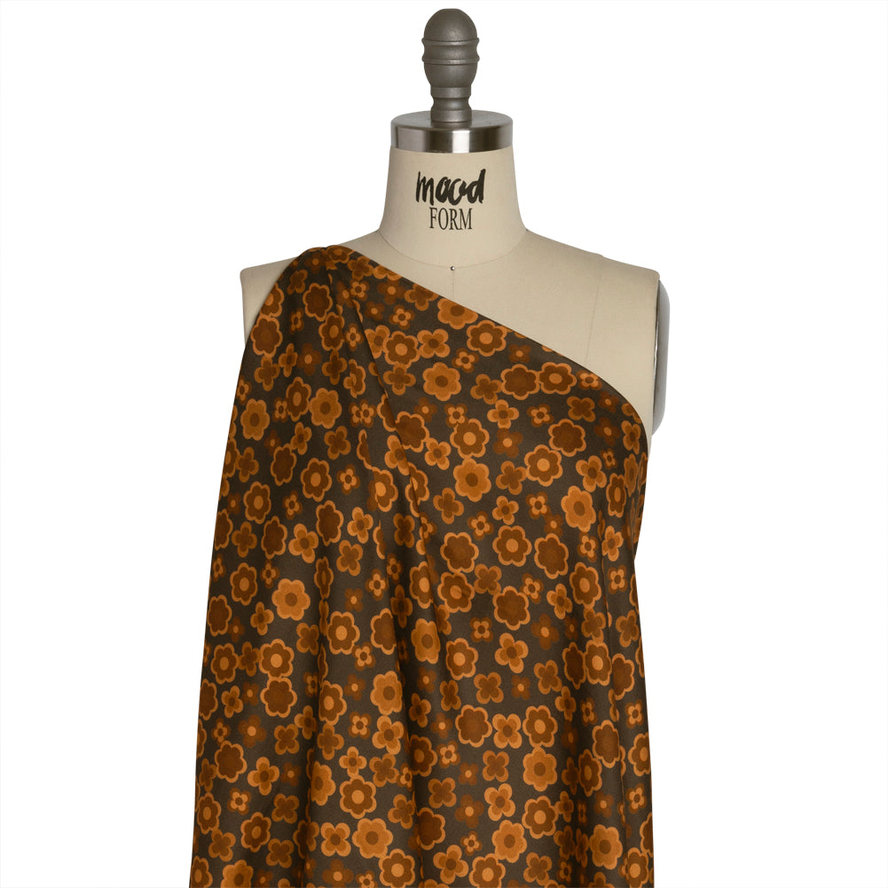 Mood Exclusive Brown Daisy Train Rayon Challis Detail