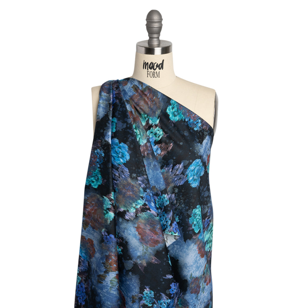 Mood Exclusive Blurred Blues Cotton Voile Drape