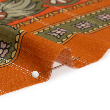 Mood Exclusive Orange Garden Gathering Metallic Pinstriped Viscose Dobby Folded