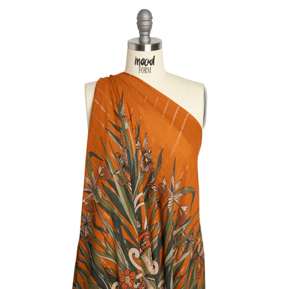 Mood Exclusive Orange Garden Gathering Metallic Pinstriped Viscose Dobby Detail