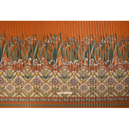 Mood Exclusive Orange Garden Gathering Metallic Pinstriped Viscose Dobby Drape