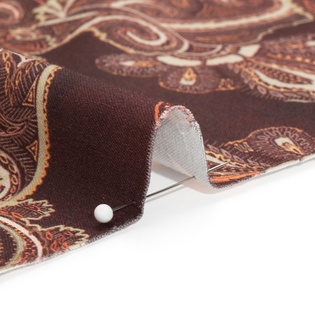 Mood Exclusive Maroon Octopus's Garden Stretch Cotton Sateen Detail