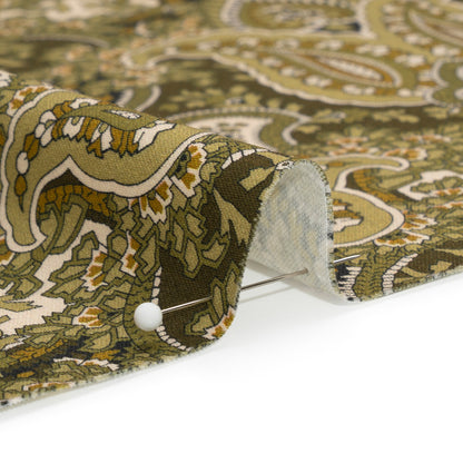 Mood Exclusive Olive Paisley Party Stretch Cotton Sateen Detail
