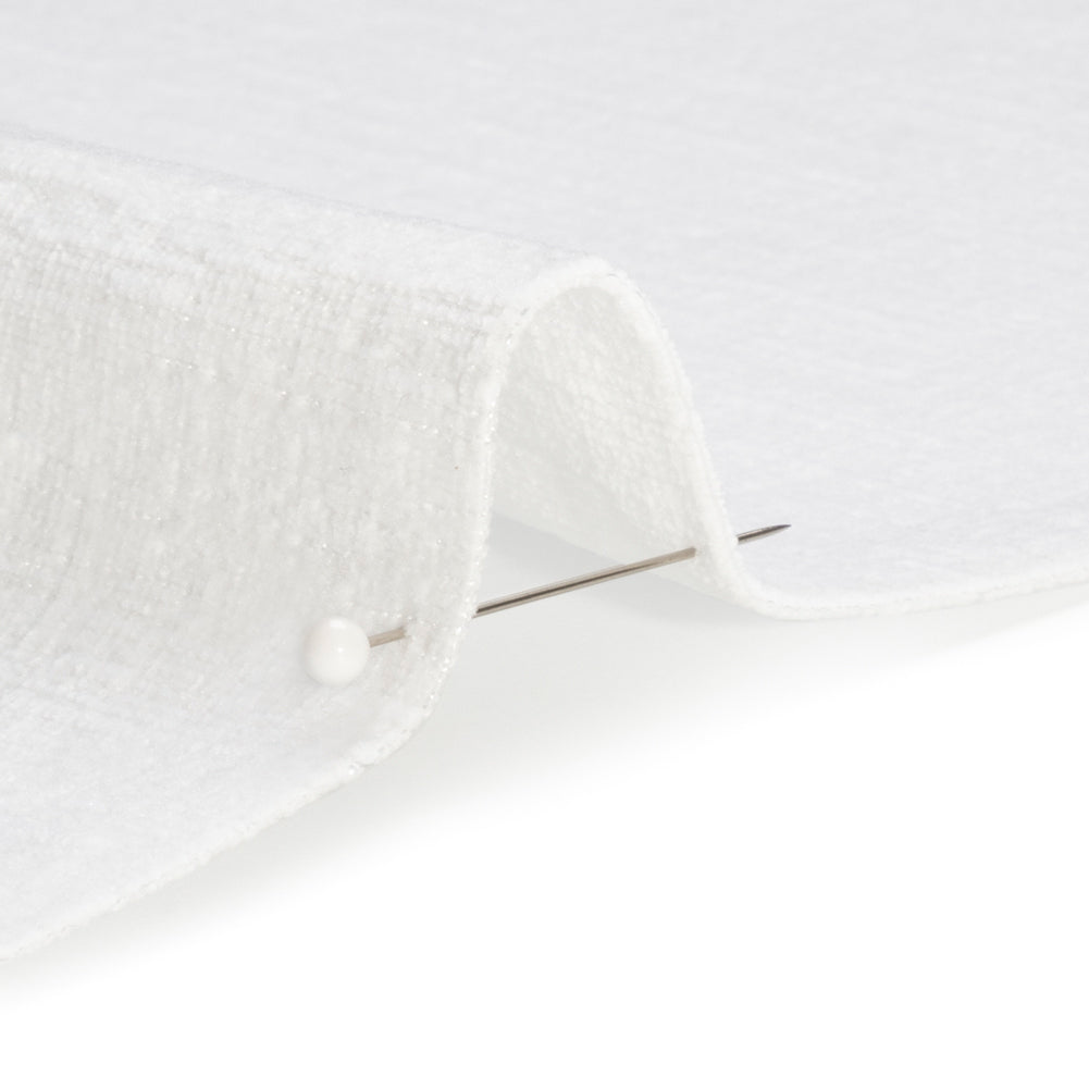 Otta White Polyester Chenille Woven Detail