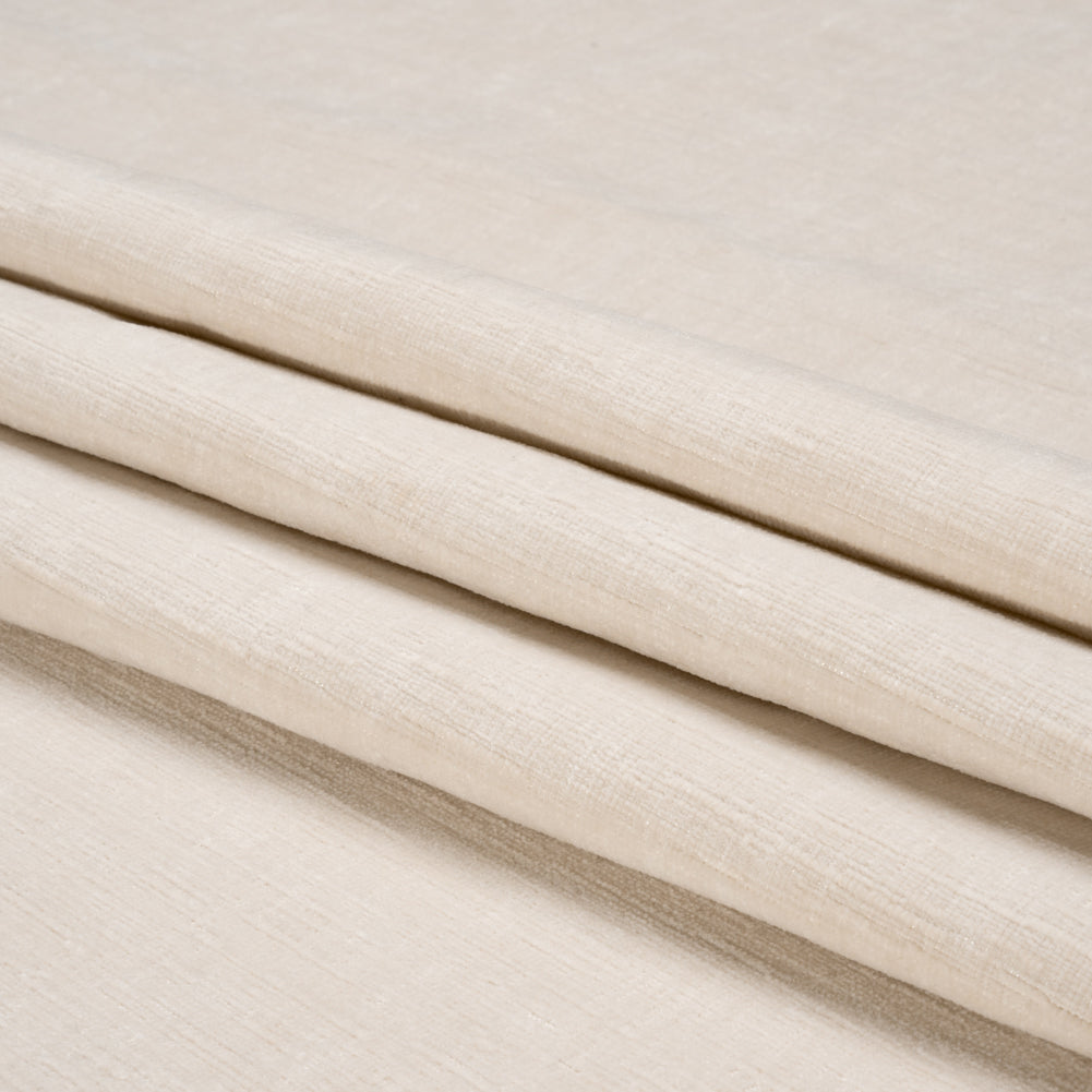 Otta Ivory Polyester Chenille Woven Folded