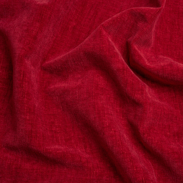 Otta Red Polyester Chenille Woven