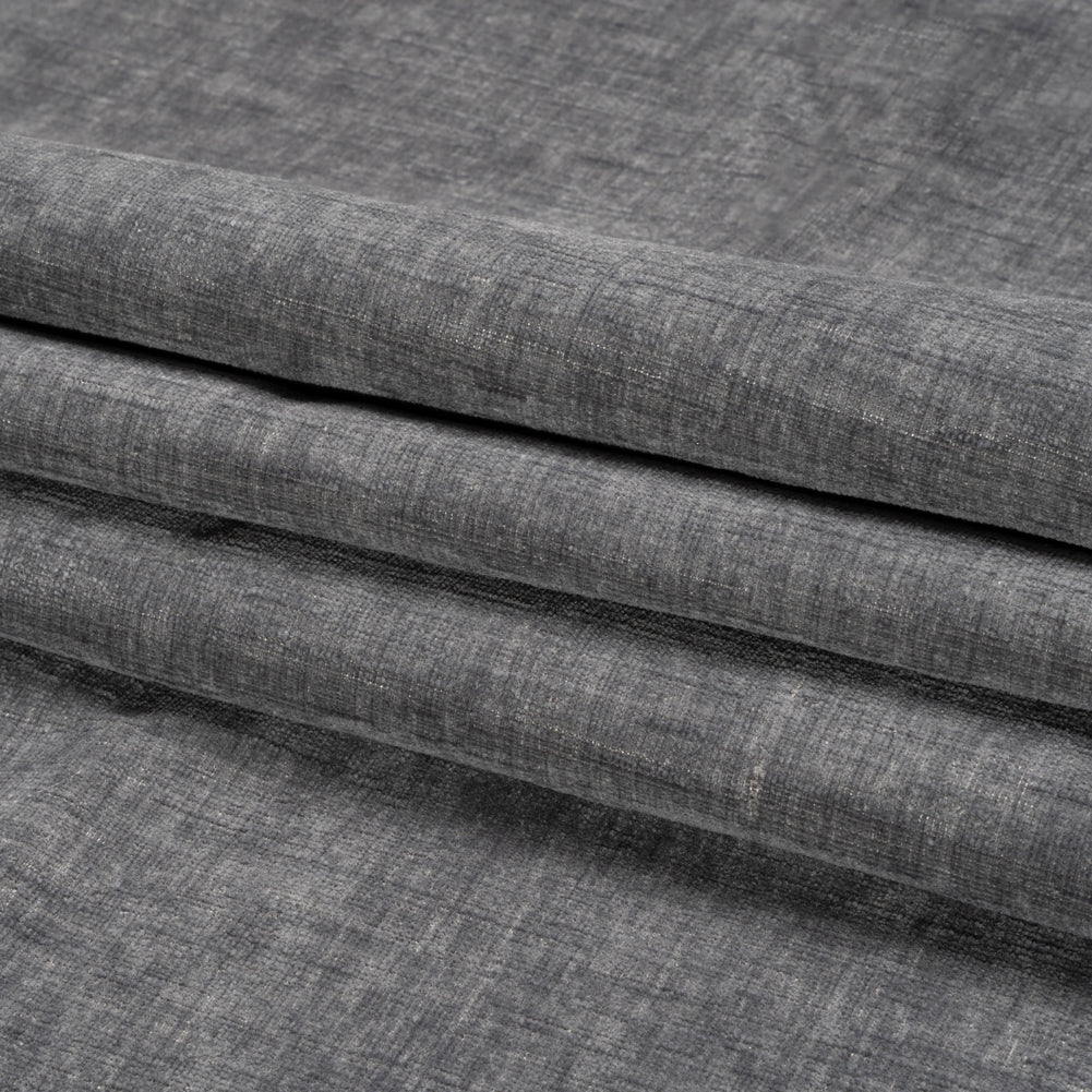 Otta Smoke Polyester Chenille Woven Folded