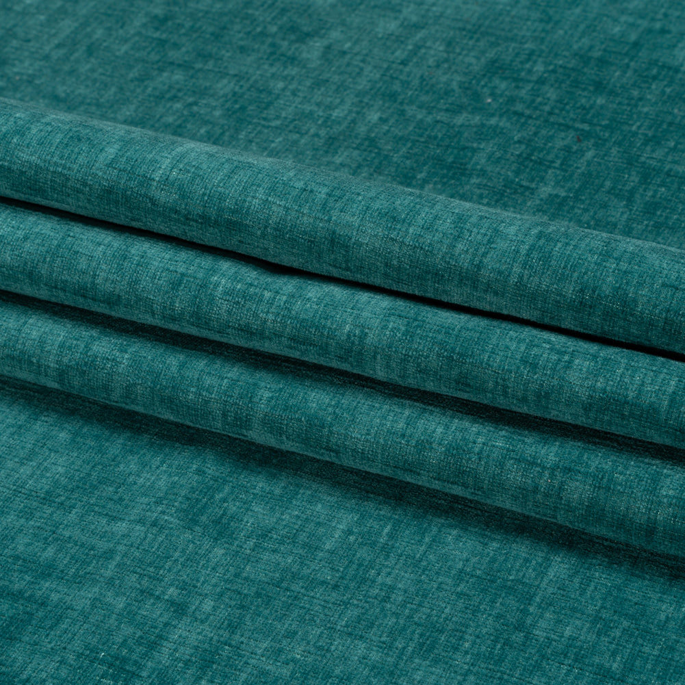Otta Teal Polyester Chenille Woven Folded