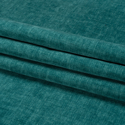 Otta Teal Polyester Chenille Woven Folded