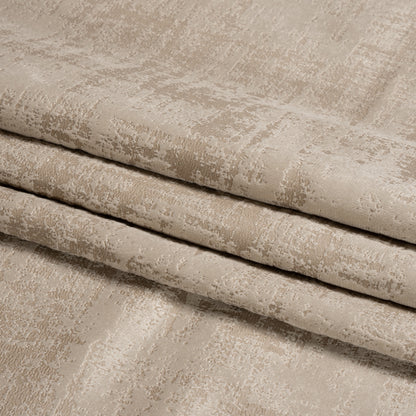Kasa Beige Crosshatching Embossed Knit Velvet Folded