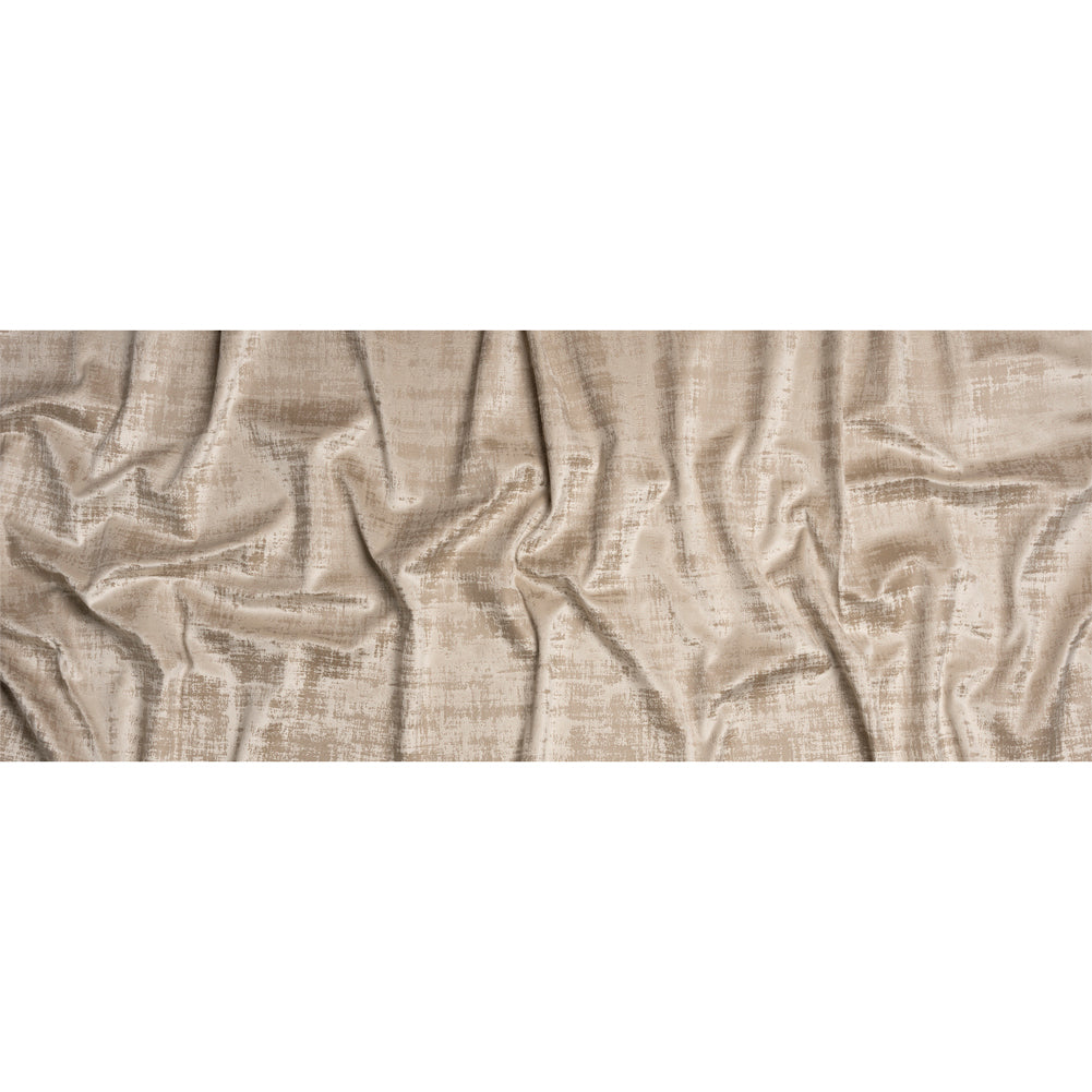 Kasa Beige Crosshatching Embossed Knit Velvet Full