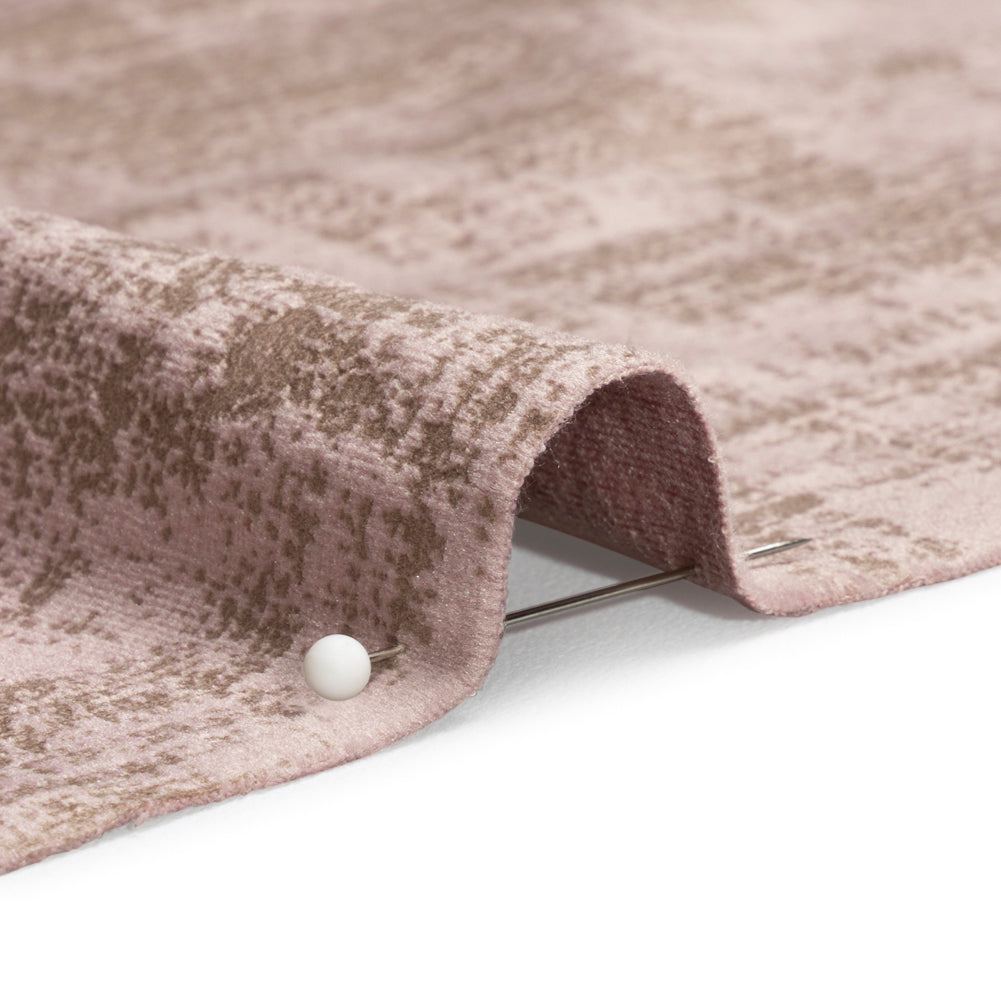 Kasa Rose Crosshatching Embossed Knit Velvet Detail