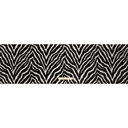 Black and Ivory Zebra Stripes Viscose and Polyester Chenille Upholstery Jacquard Full