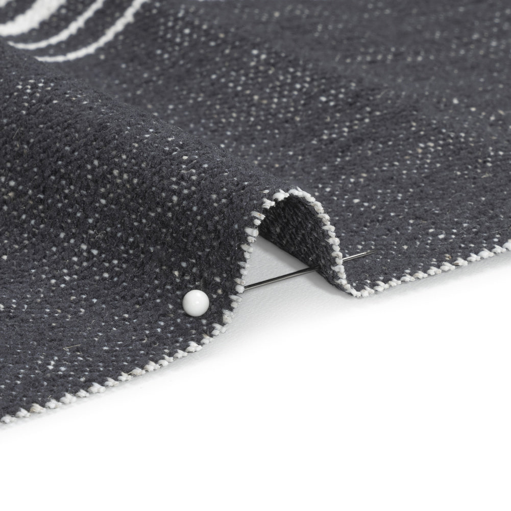 Crypton Charcoal Striped Stain Resistant Polyester and Linen Chenille Upholstery Woven Detail