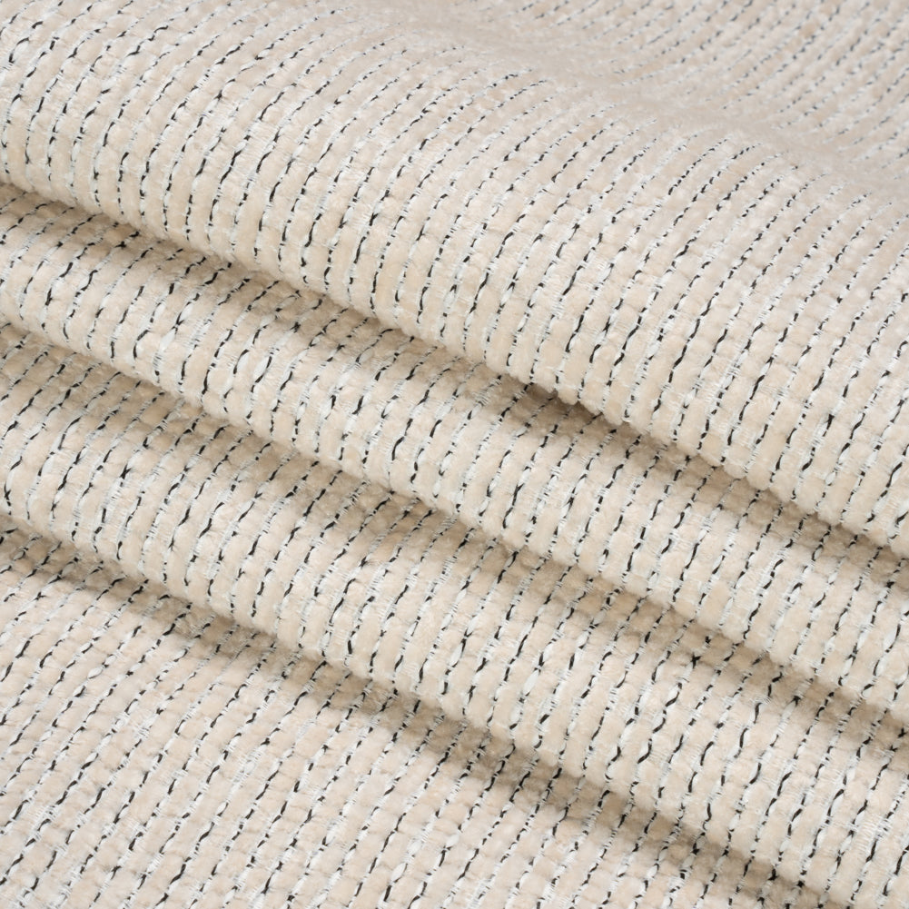 Crypton White Pepper Tweedy Stain Resistant Chenille Woven Folded