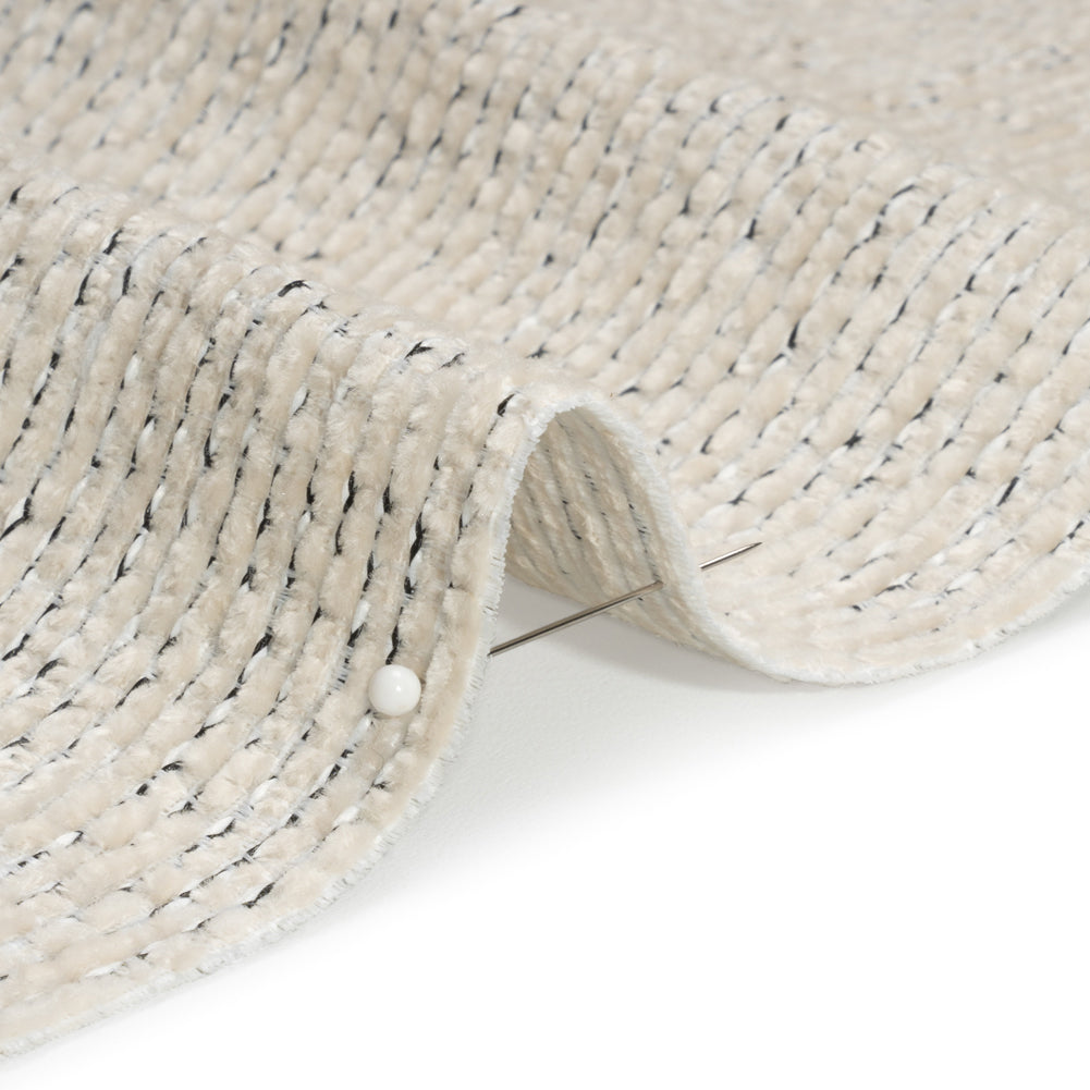 Crypton White Pepper Tweedy Stain Resistant Chenille Woven Detail