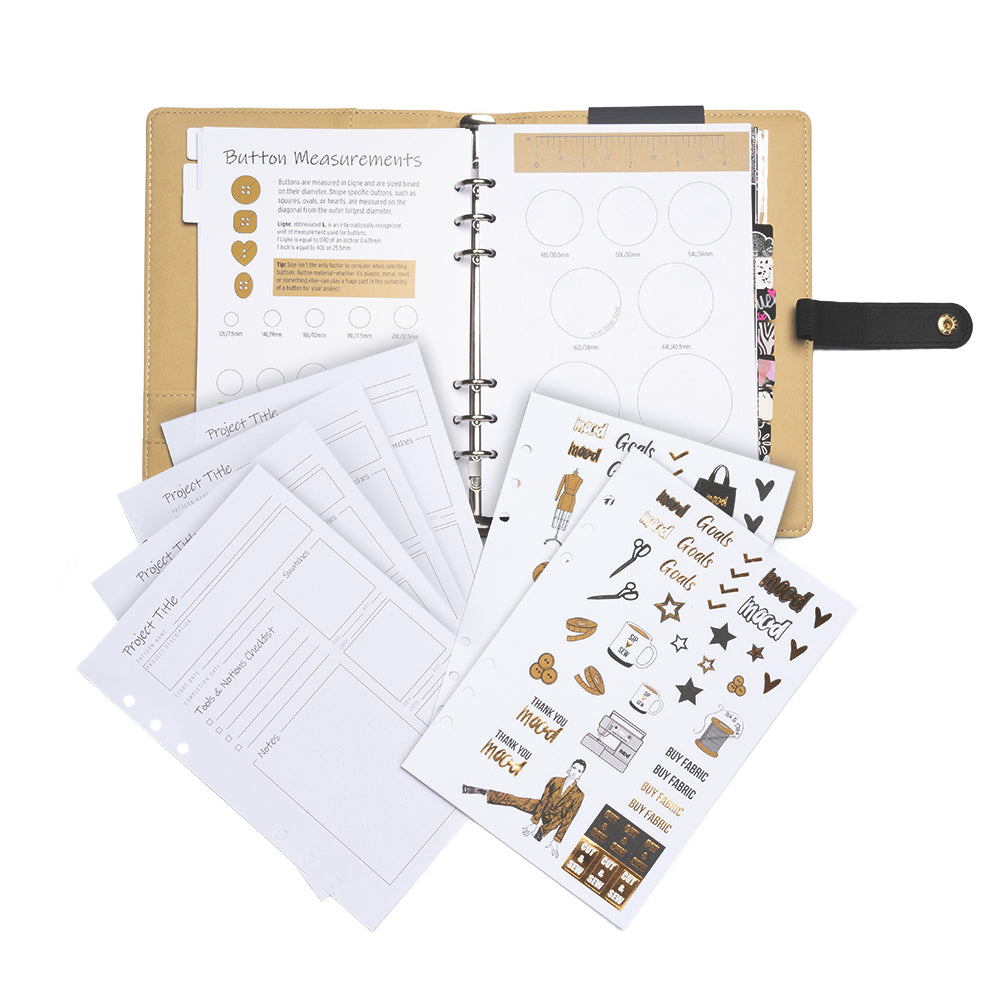 Designer Sewing Planner 2nd Edition by Mood - Undated A5, 5.875" x 8.25" - Folded