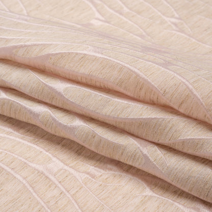Luminous Pink and Heathered Beige Ripples Lightweight Polyester and Linen Brocade