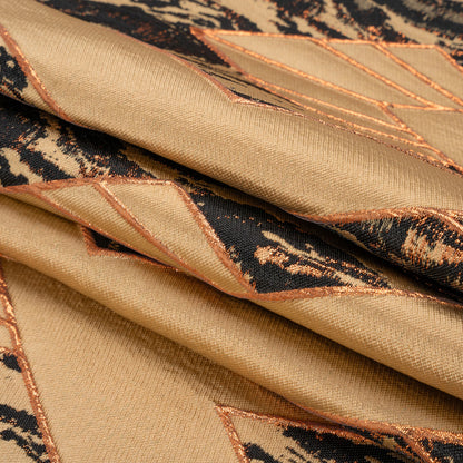 Metallic Copper, Beige and Black Diamond Dreams Luxury Brocade
