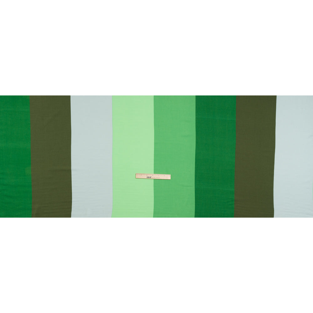 Rayon Batiste - Green Wide Stripes Drape
