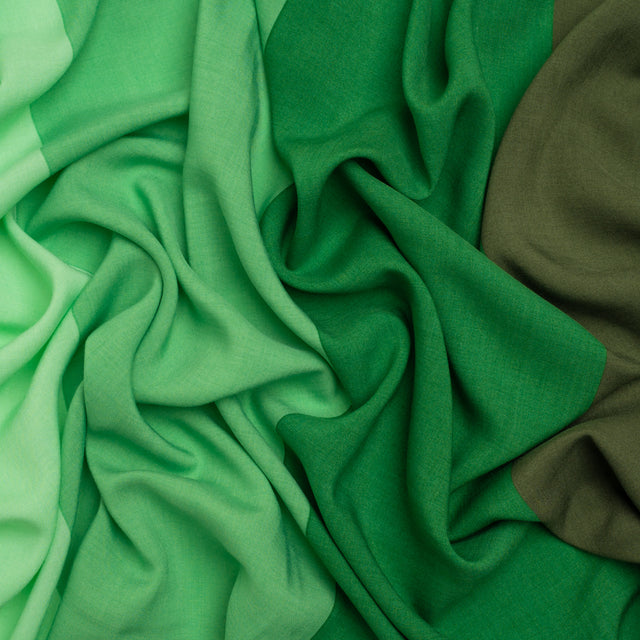 Rayon Batiste - Green Wide Stripes