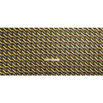 Geometric Burnout Polyester Woven Print - Yellow Zig Zags - Mood Exclusive Wicked Will Island Drape