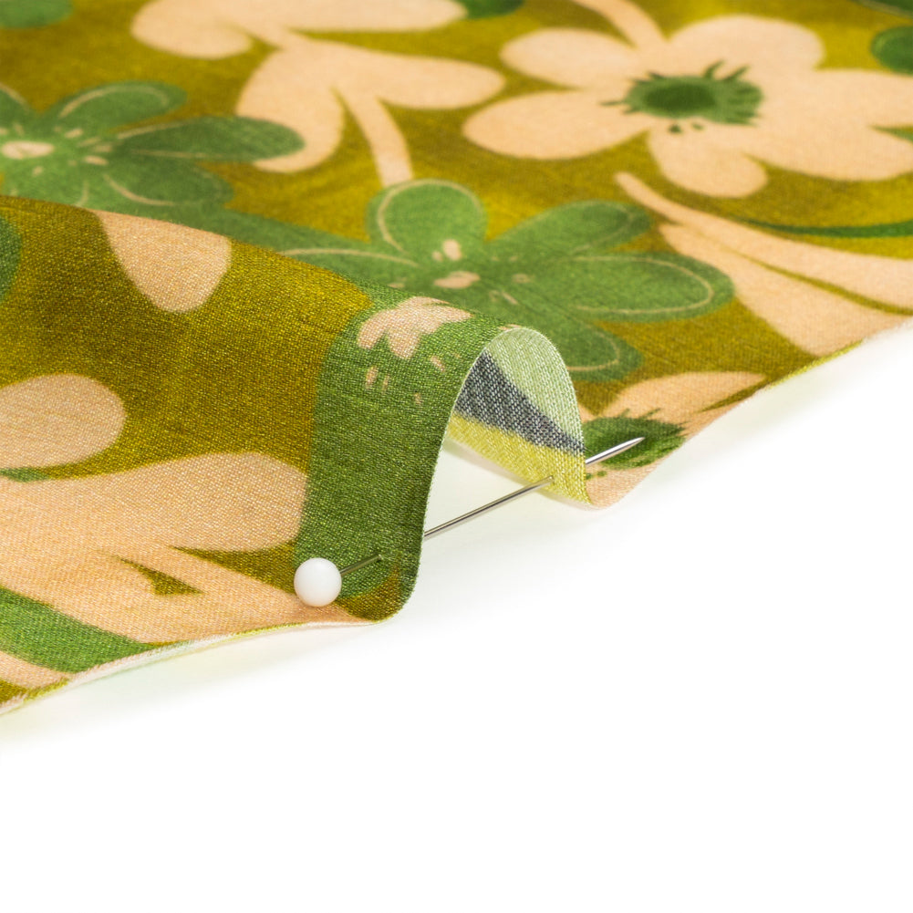 Mood Exclusive Green Tree of Life Striped Viscose Dobby Folded